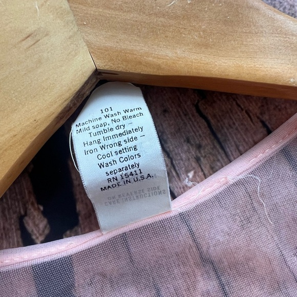 Vintage Elegant Sheer Lace Trim Robe - Dusty Pink Medium - Picture 7 of 7